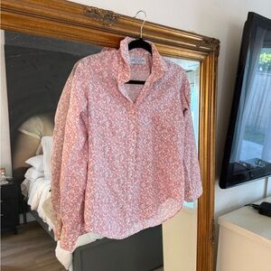 Bloomingdale's Pink and Cream Patterned Blouse